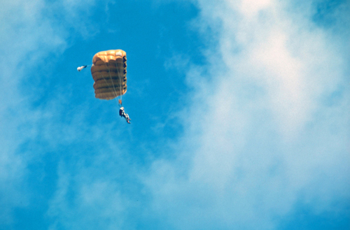 Parachutist in Alby, Tyresö Sweden