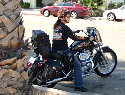 Motorcycle mom drives Harley-Davidson
