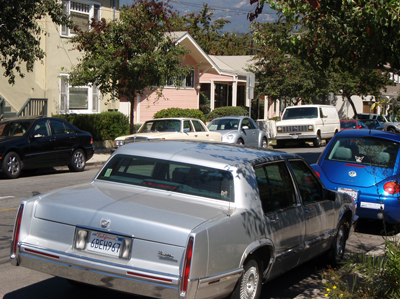 Cars parked on W. Canon Perdido St.