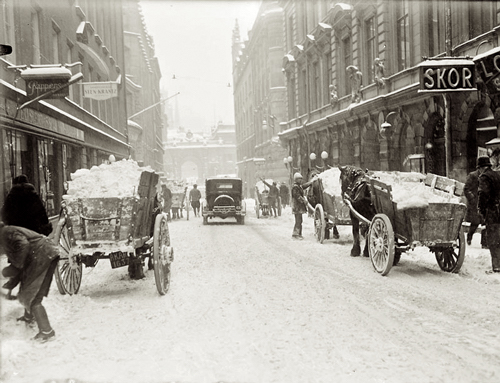 Drottninggatan in Stockholm, Sweden 1931