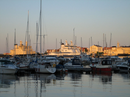 Boats in the Helsinki harbor