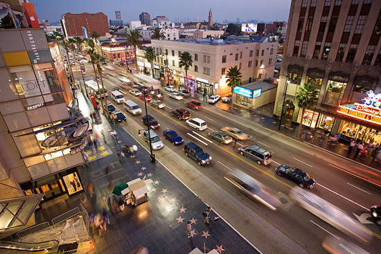 Hollywood Walk of Fame and Hollywood Boulevard in Los Angeles, Calif