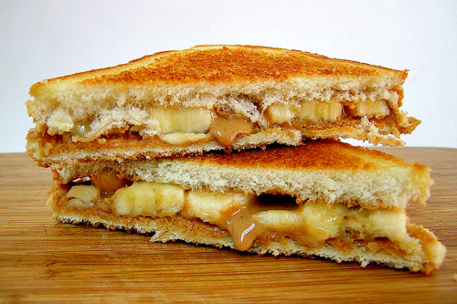 Peanut butter banana sandwich