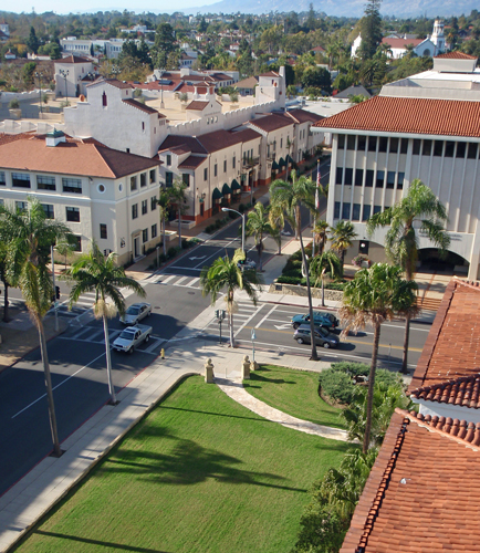 View from Santa Barbara Court House, Santa Barbara, Calif.