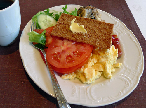 Scandinavian breakfast at Hotel Presidentti in Helsinki, Finland