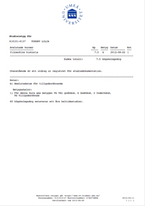 Course certificate for Umeå University